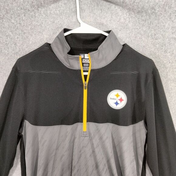 NFL Team Apparel Shirt Mens Sz S Black Pittsburgh Steelers TX3 Cool 1/4 Zip Logo - Picture 2 of 12
